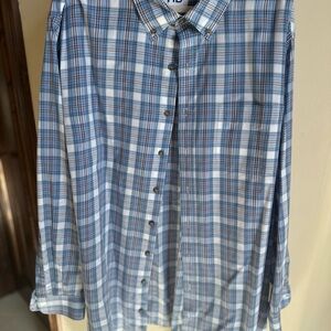 Stylish Blue Plaid Men's Button Down Shirt